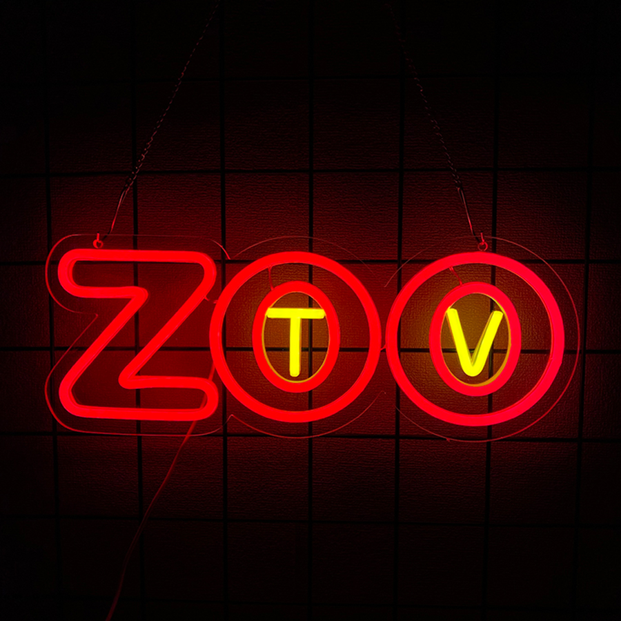 Zoo Party Games - Неоновая вывеска Zoo Tv, настенный декор
